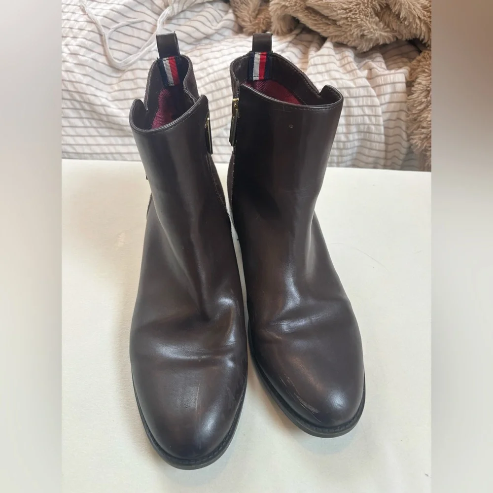 Tommy Hilfiger Brown Leather Boots